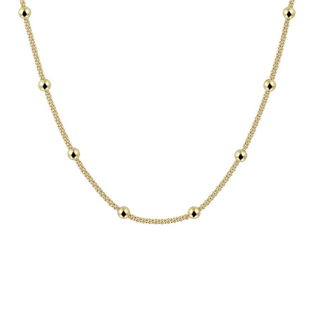 Verguld Zilveren Collier met Bolletjes – 3 mm