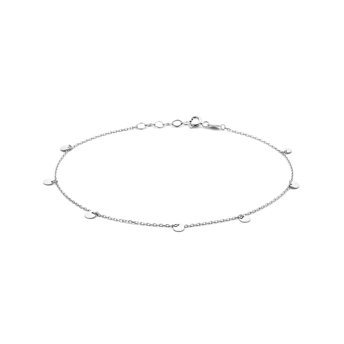 Bracciale in argento 925 rodiato con cerchi decorativi.