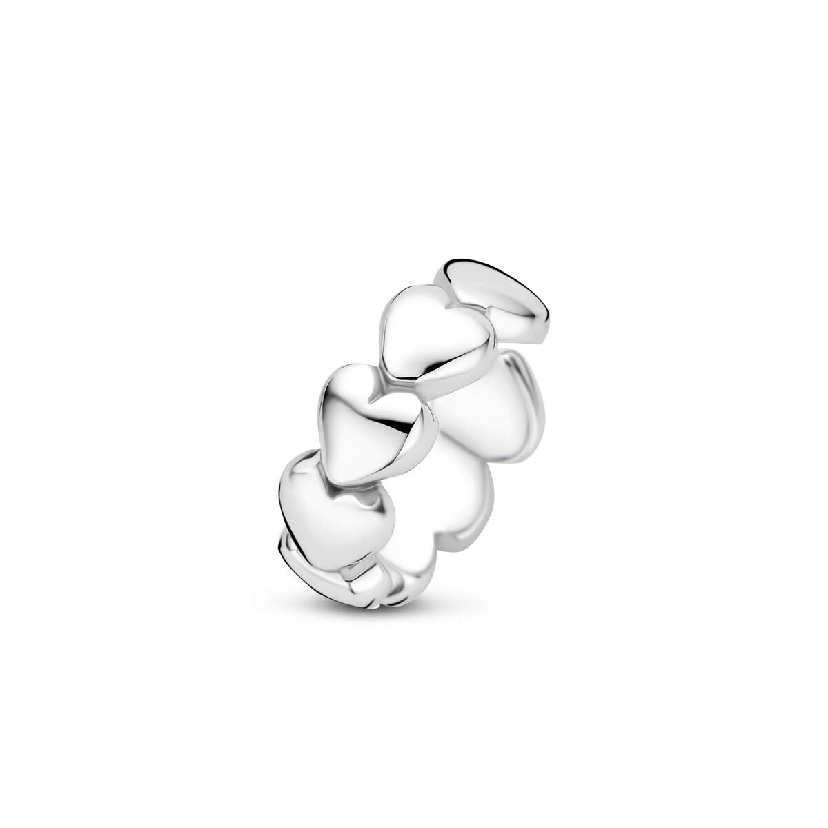 Ear cuff in argento 925 con motivo a cuori.