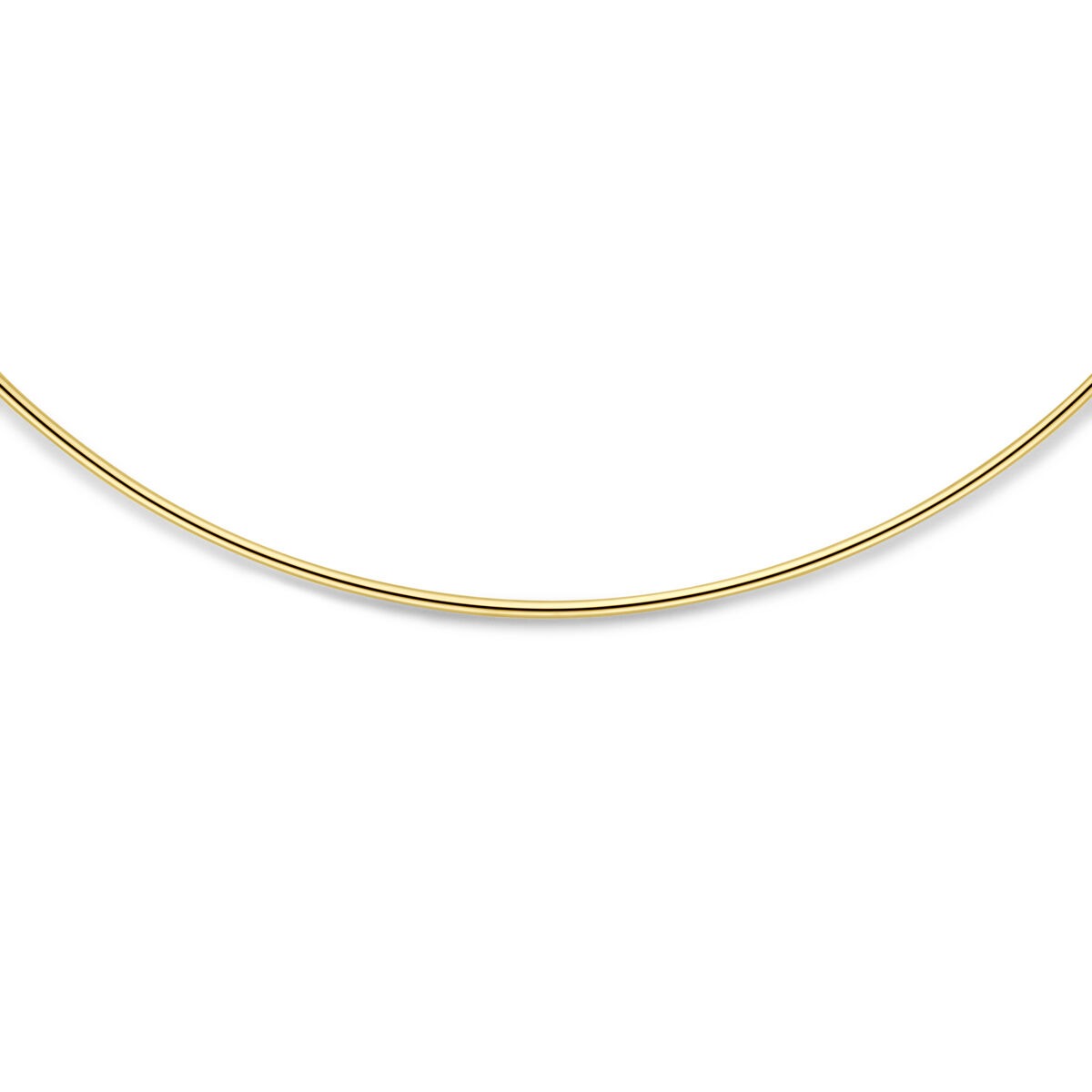 Collana d'oro senza ciondolo 14k rigida con chiusura a moschettone 1,5 mm 40 cm