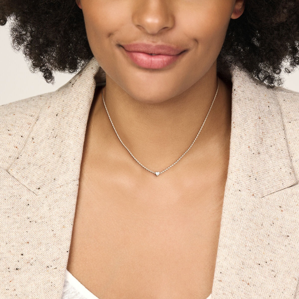 Collana in argento rodiato con cuoricino