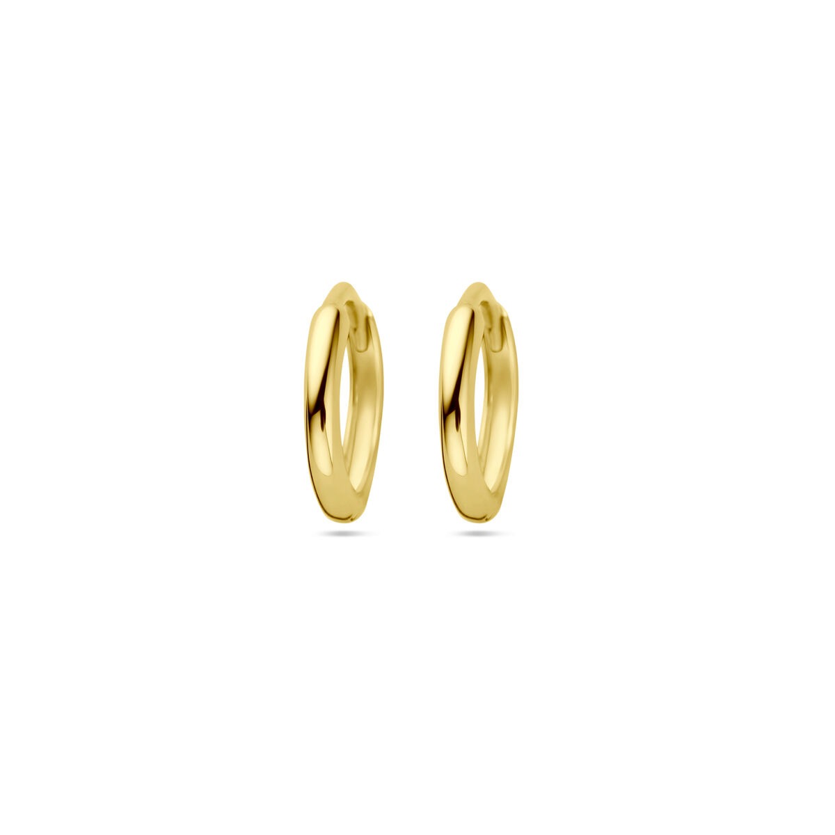 Orecchini alla creola in oro giallo 14k, spessore 1,5 mm, con finitura lucida.