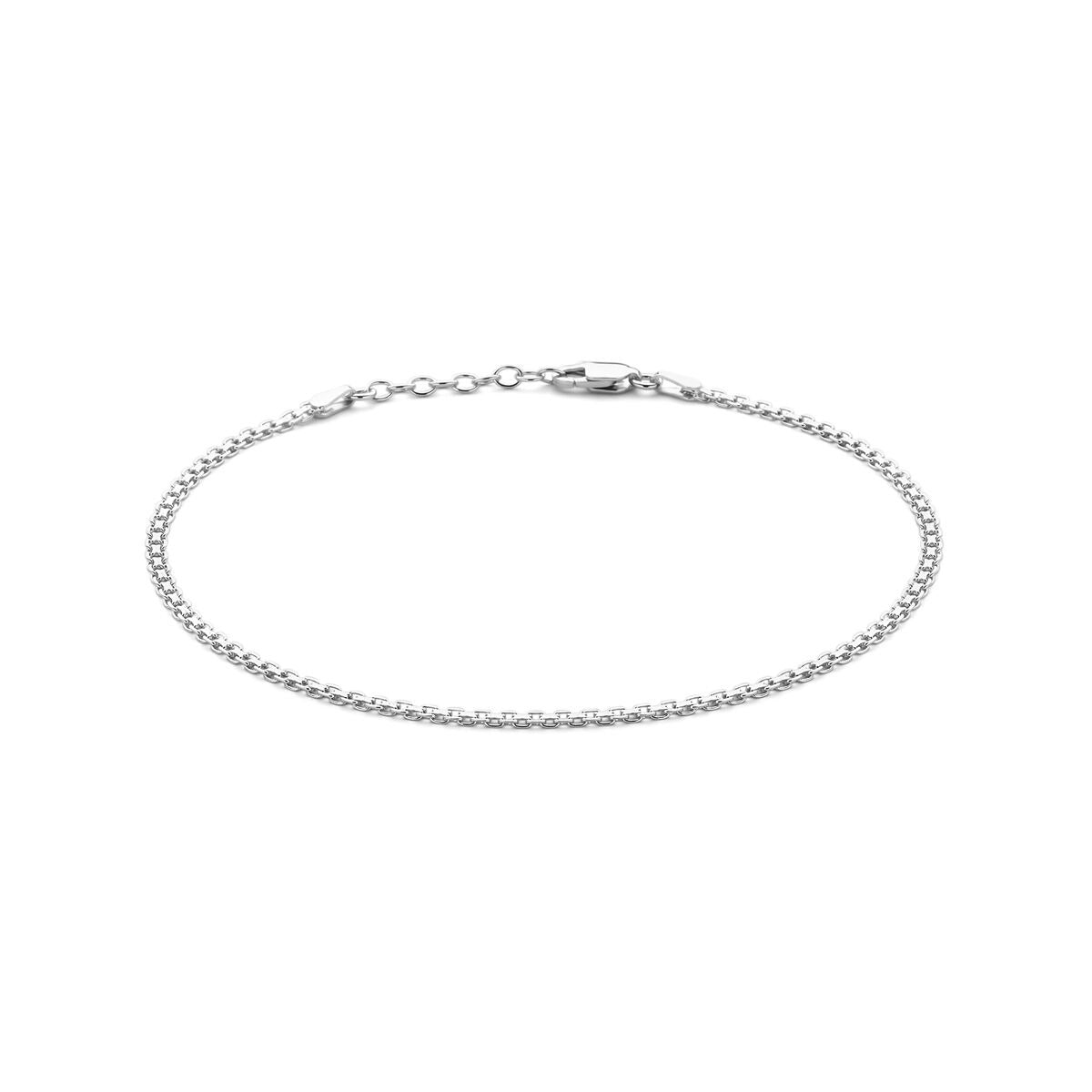 Bracciale alla caviglia in argento 925 rodiato con maglia Bismarck.