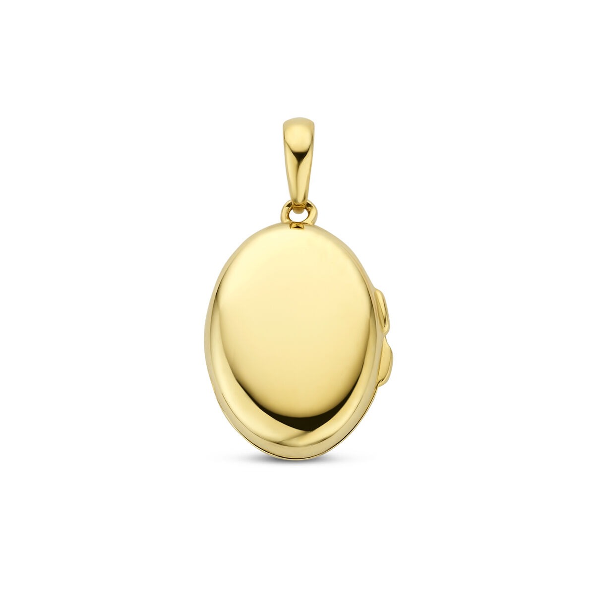 Medaillon ovale in oro giallo 14k con finitura lucida.