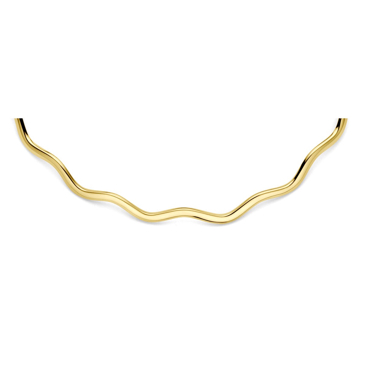 Collana in oro 14k con design ondulato per donna.