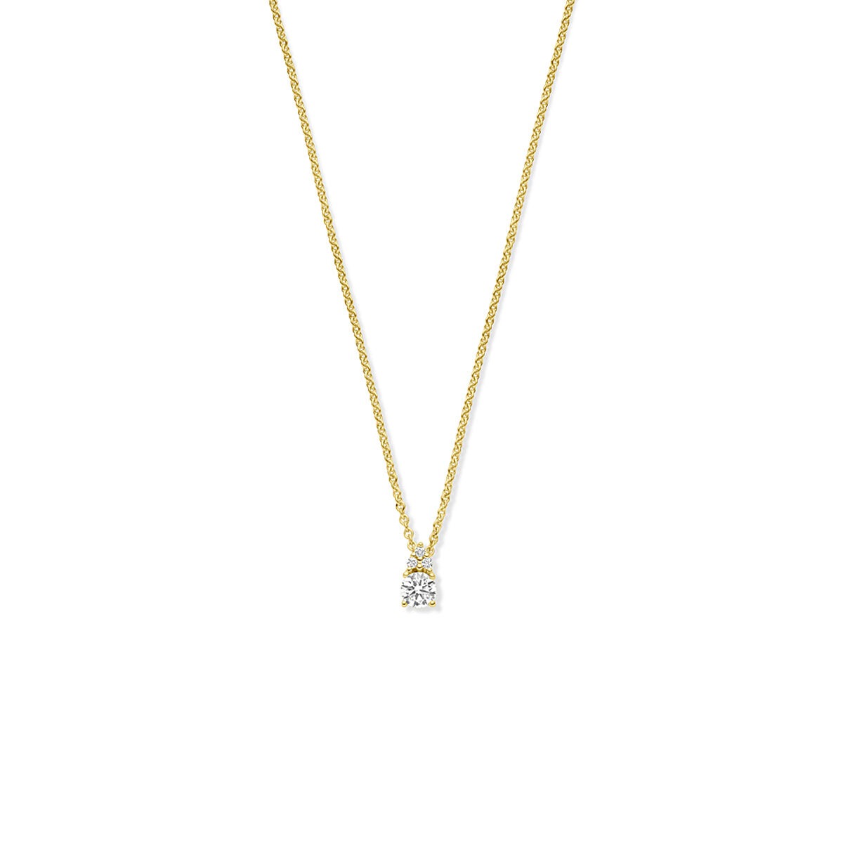 Collana in oro giallo 14k con diamante da 0,27 ct.