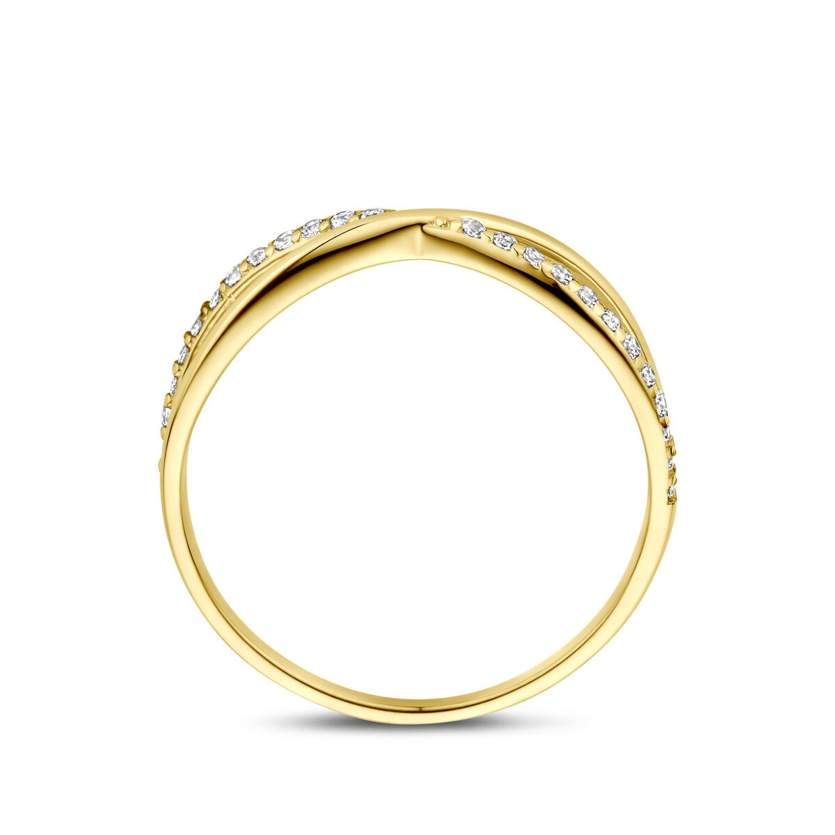 Anello da donna in oro con zircone – oro giallo 14k