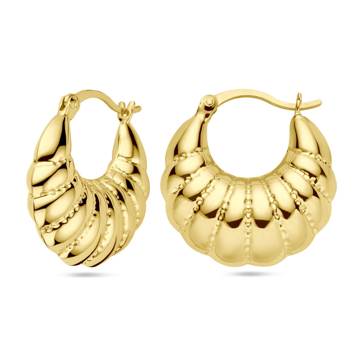 Orecchini a cerchio in argento placcato oro – 23x8,5 mm