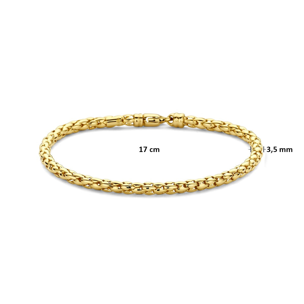 Bracciale da donna in oro 14k – design a catena 3,5 mm 17 cm