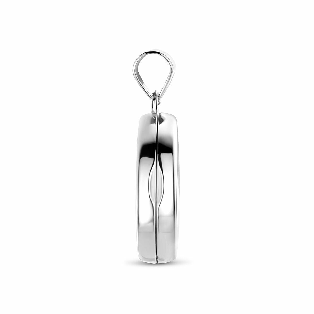 Medaglione ovale in argento rodiato