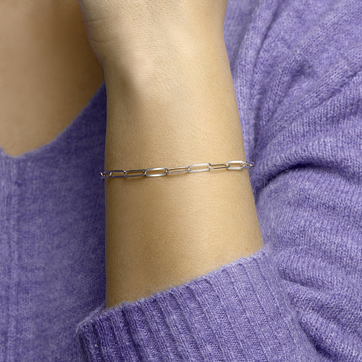 Bracciale paperclip in argento – rodiato 925