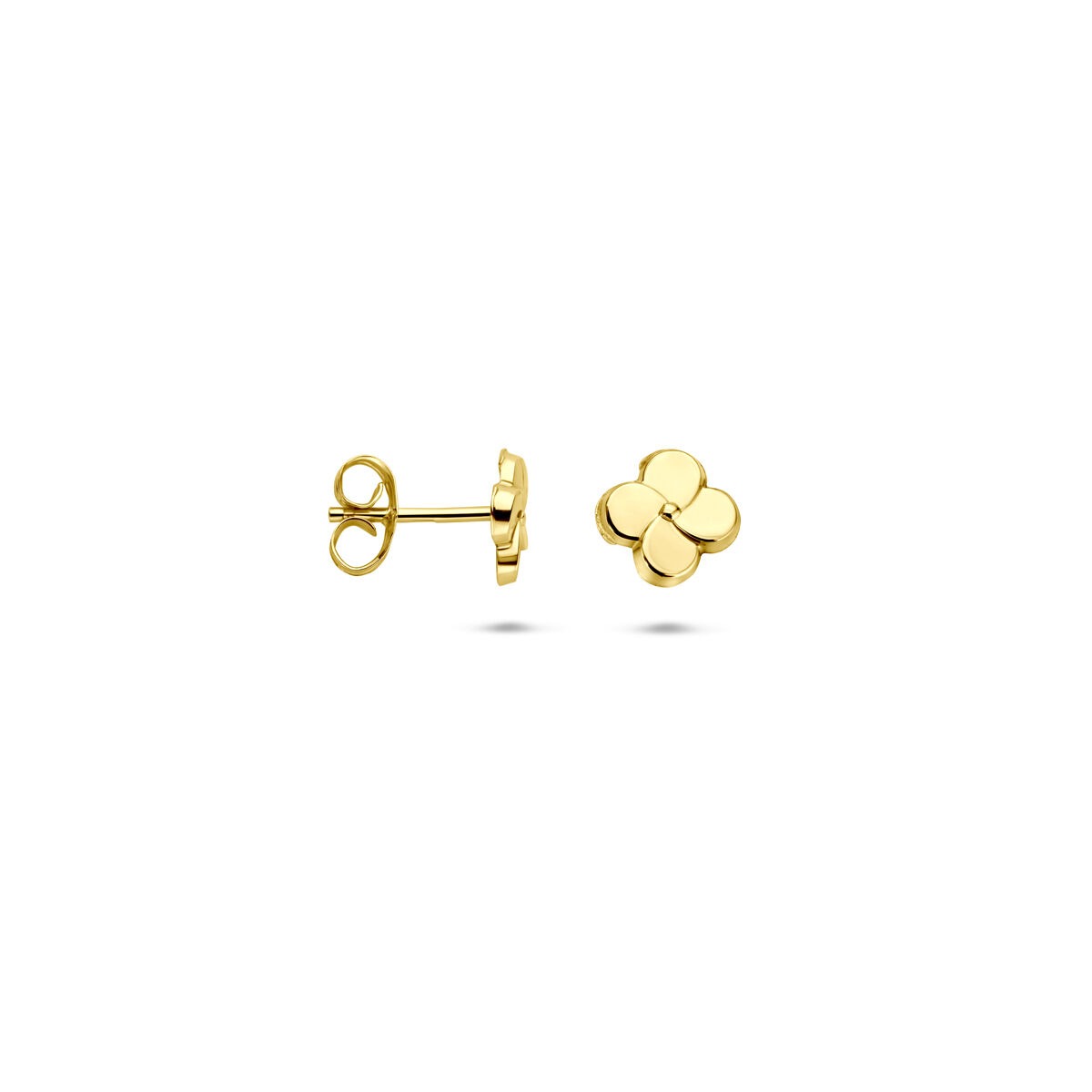 Orecchini a lobo a forma di fiore in oro giallo 14K – 5 mm