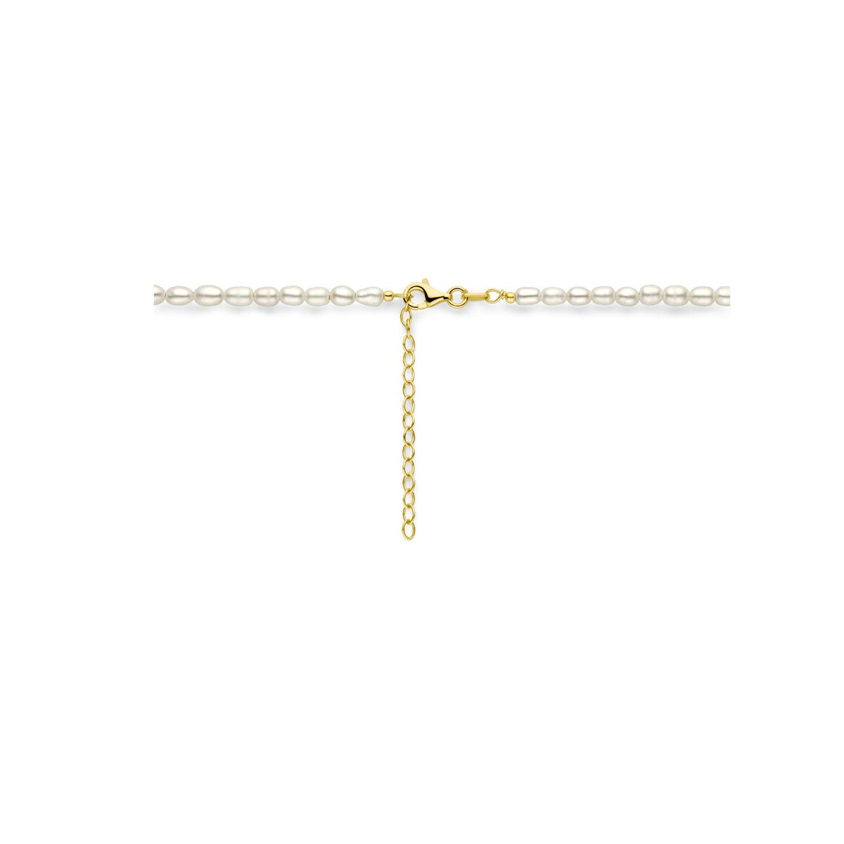 Collana da donna in argento placcato oro – girocollo con perle di acqua dolce