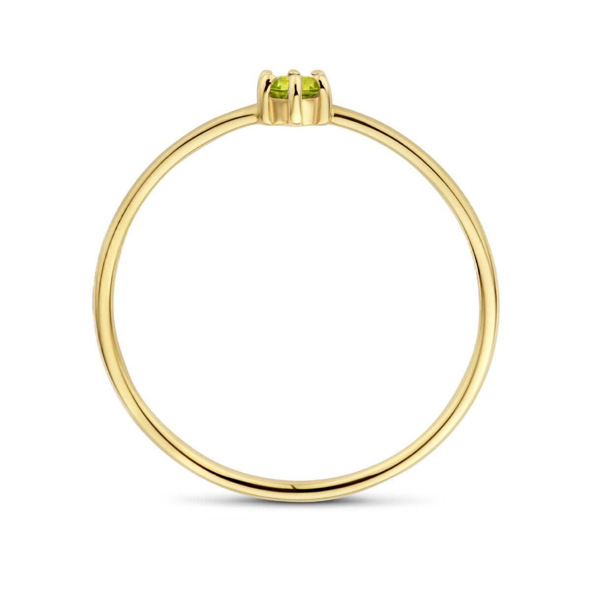Anello in oro giallo 14K con peridoto – taglio brillante