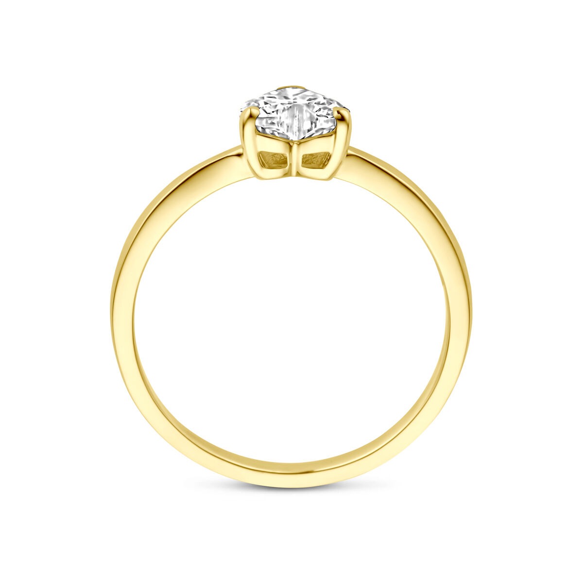 Anello in oro 14k con zircone a forma di cuore – 6 mm