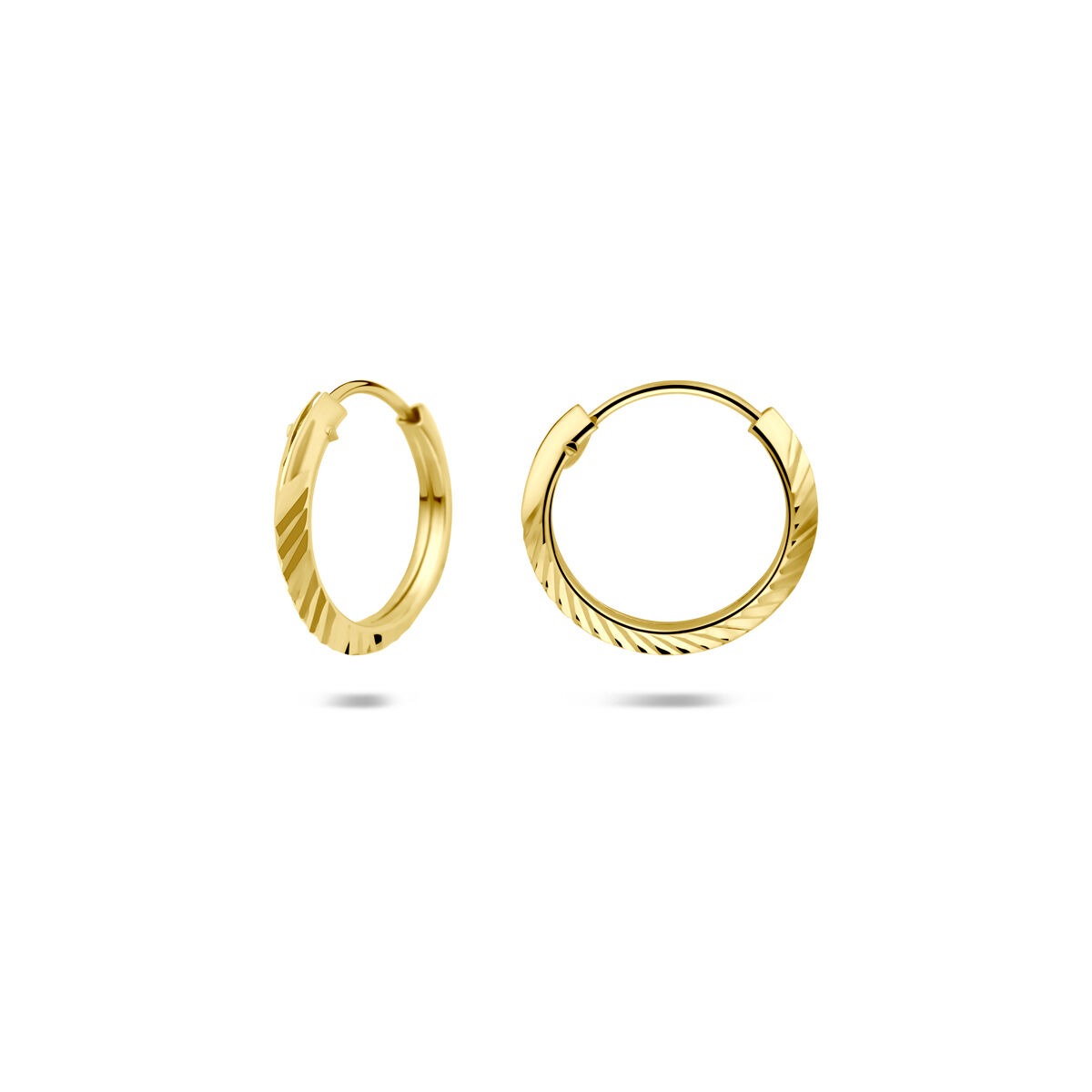 Orecchini a cerchio in oro 14k con chiusura a scatto – 1,5 mm