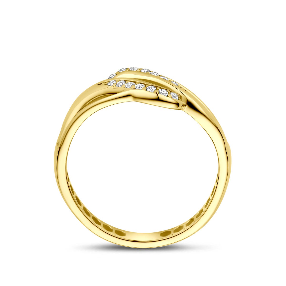Anello da donna in oro con zircone – oro giallo 14k