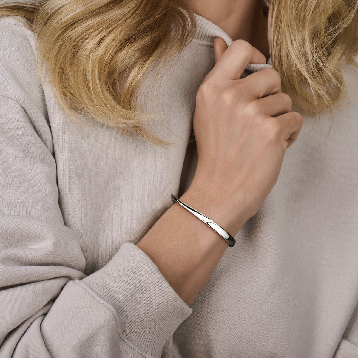 Gerhodineerde 925 zilveren spangarmband
