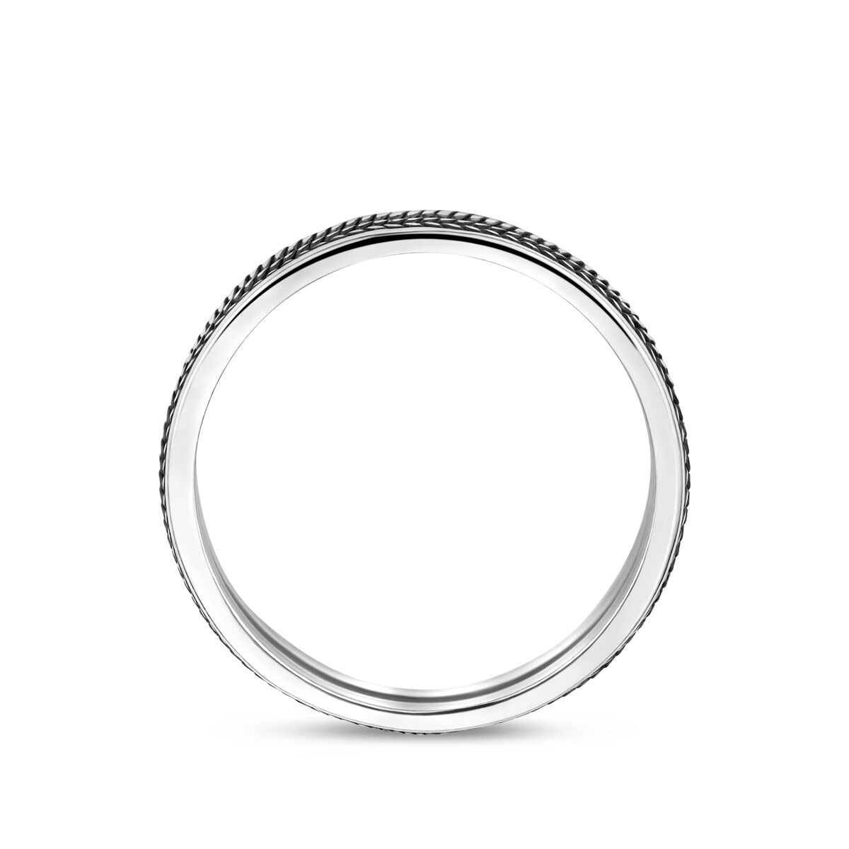 Anello da uomo in argento ossidato – largo 7mm