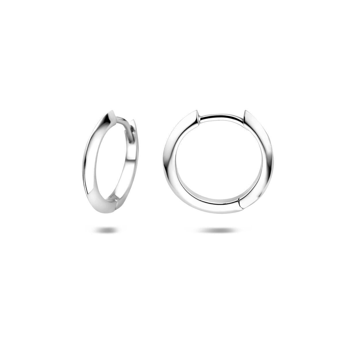 Orecchini a cerchio in argento rodiato da donna 15 mm