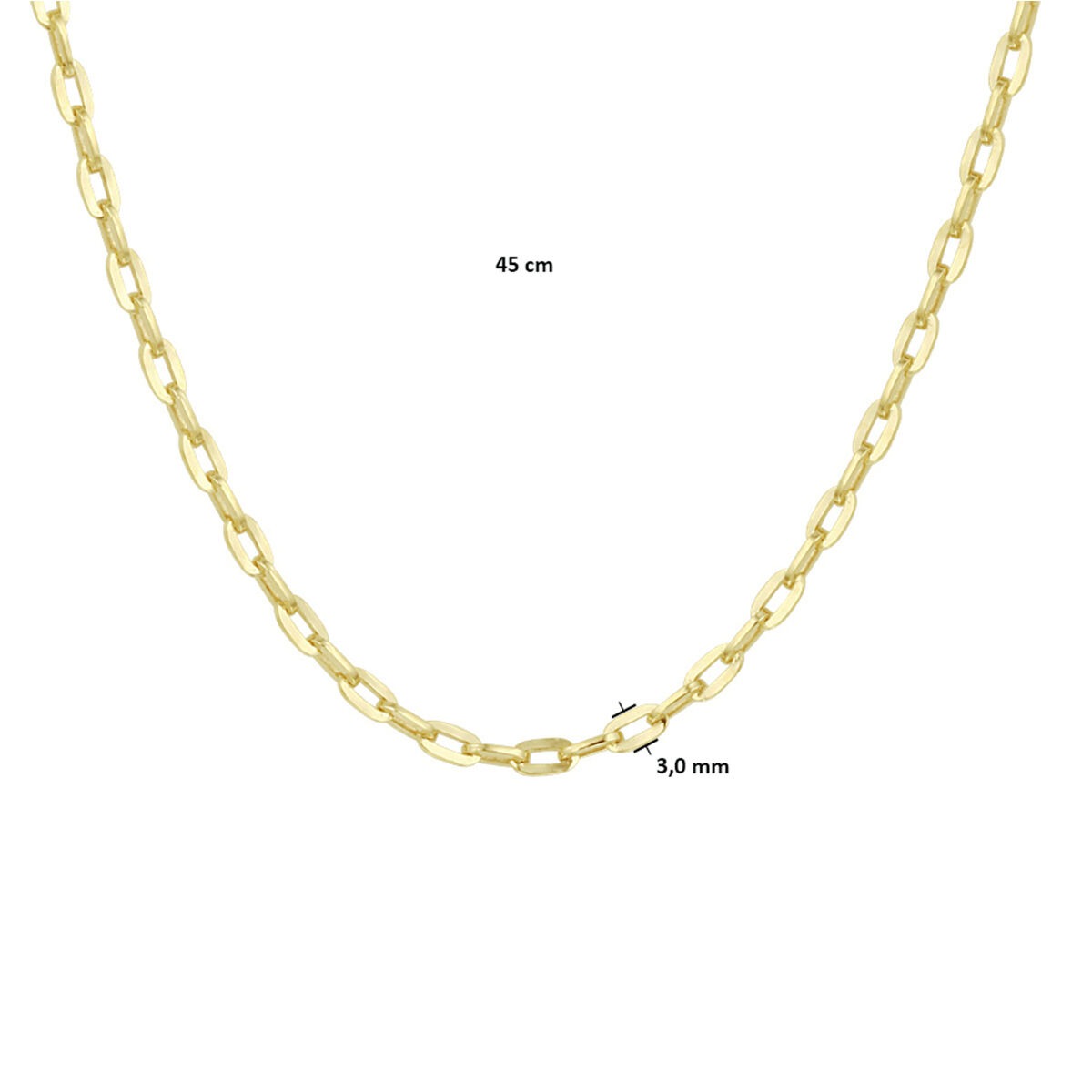 14k Collana ancora in oro giallo
