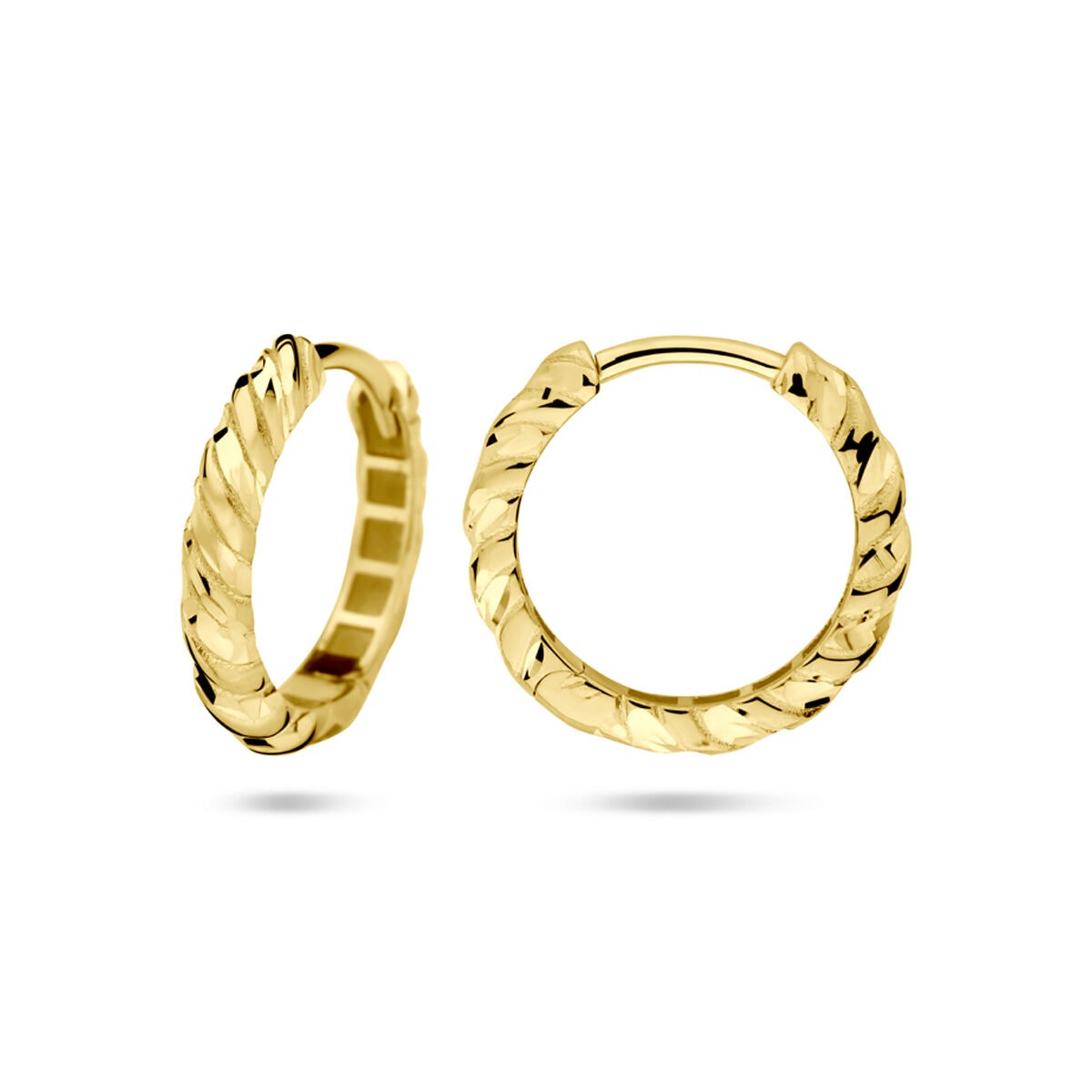 Orecchini a cerchio in oro giallo 14k