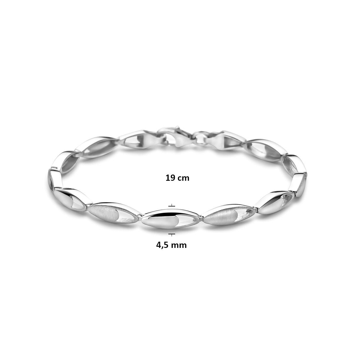 Bracciale da donna in argento – argento 925 rodiato 4,5 mm 19 cm