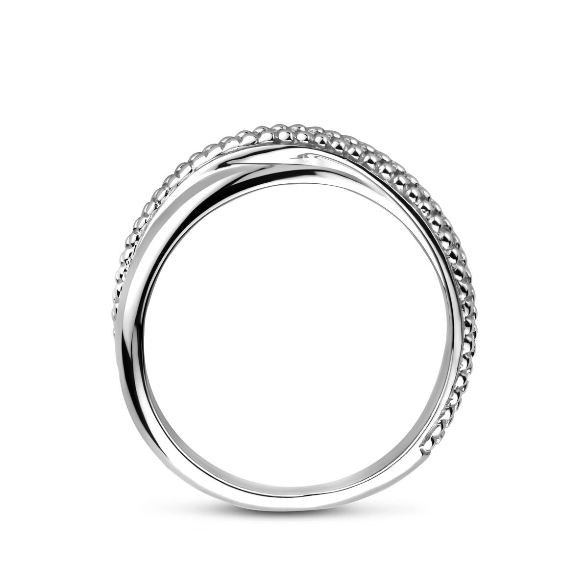Anello da donna in argento – argento 925 rodiato, largo 6,5 mm