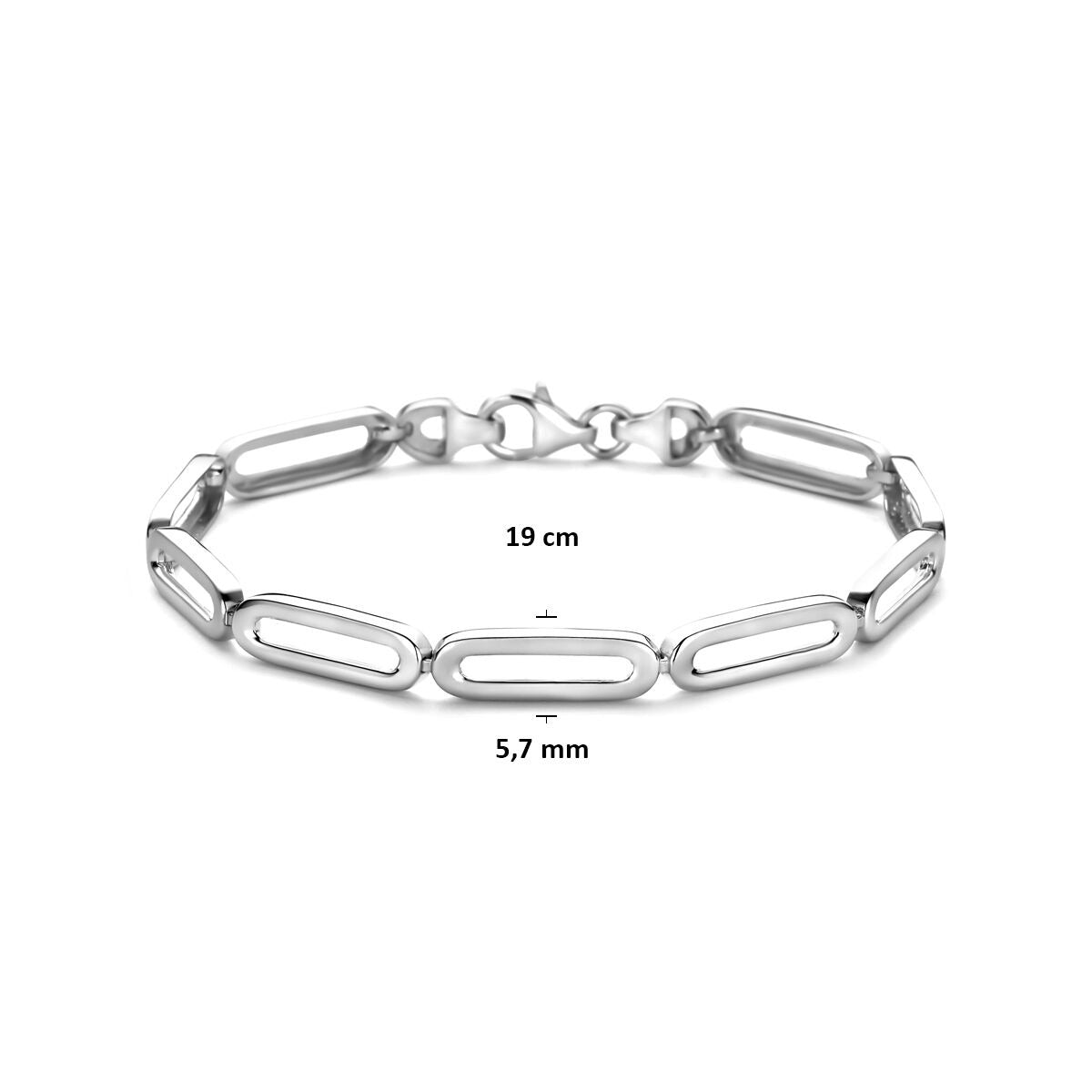 Bracciale da donna in argento – argento rodiato 925 5,7 mm 19 cm