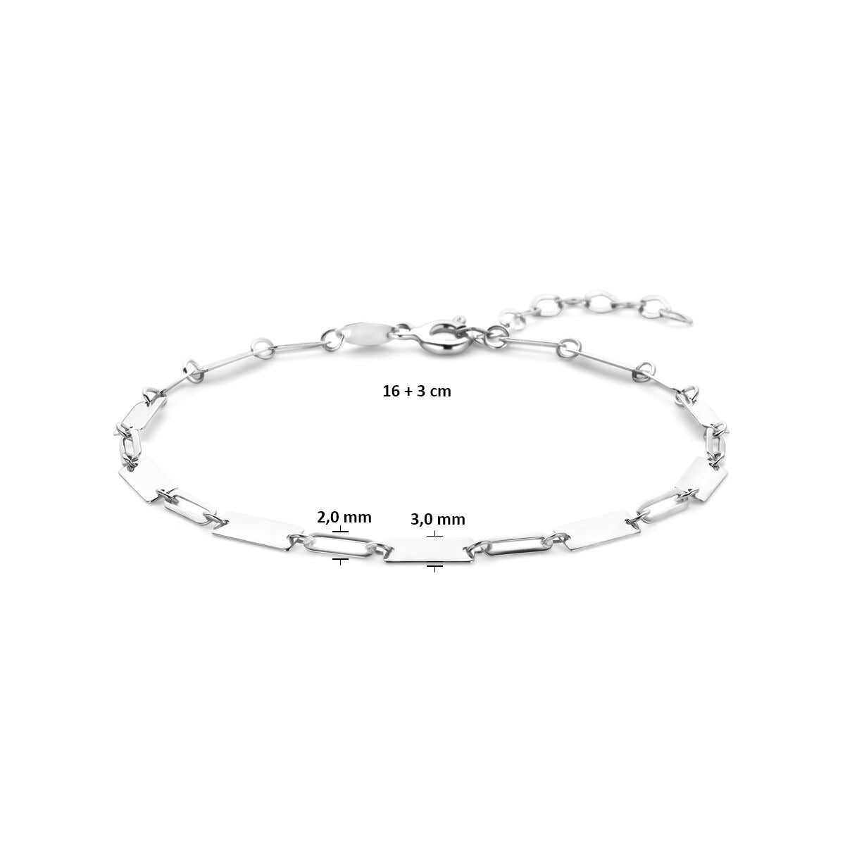 Bracciale da donna in argento con maglie a barretta