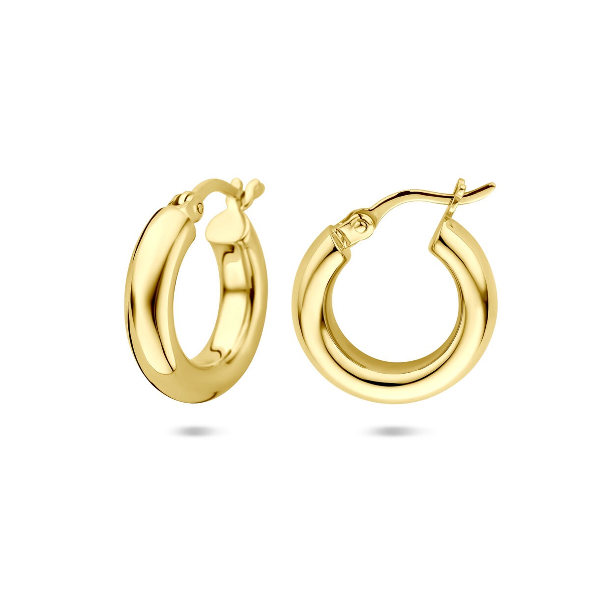 Orecchini a cerchio in argento dorato – argento 925 con placcatura color oro giallo 17 mm