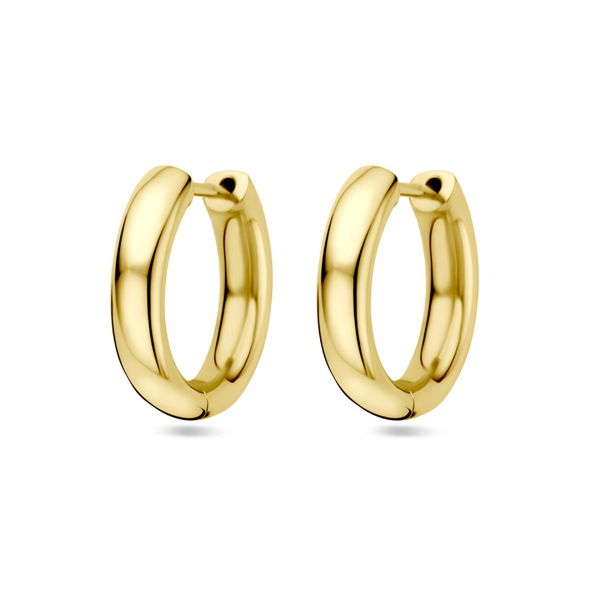 Orecchini alla creola in oro giallo da 14k, diametro di 19 mm.