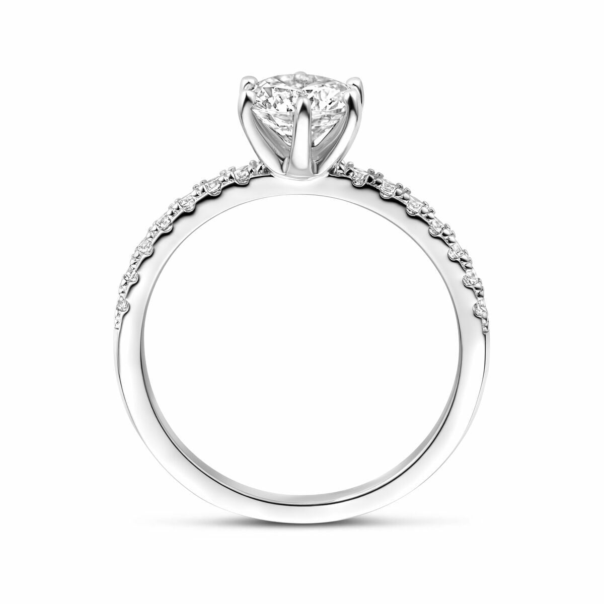 Anello da donna in argento con zircone – argento 925 rodiato