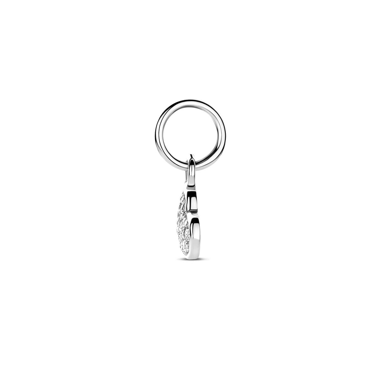 Ciondolo a cuore in argento con zirconi 12 mm