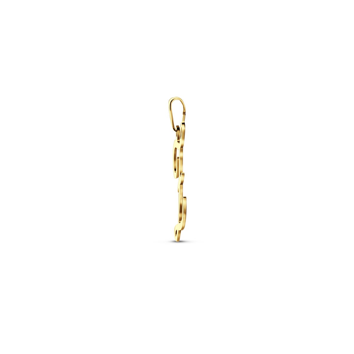 Ciondolo da donna in oro giallo 14k a forma di lettera
