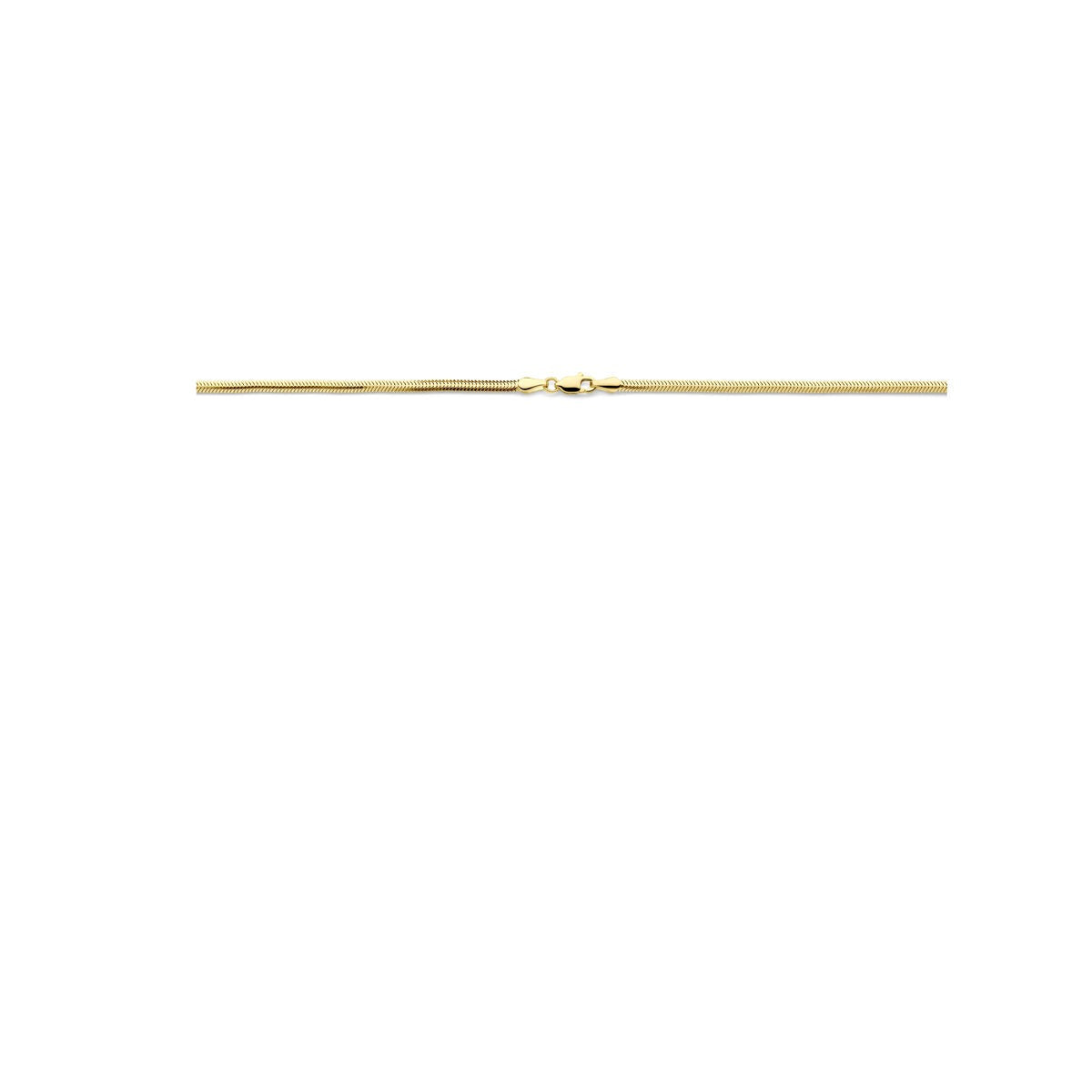 Collana in oro giallo 14k – maglia bombata piatta