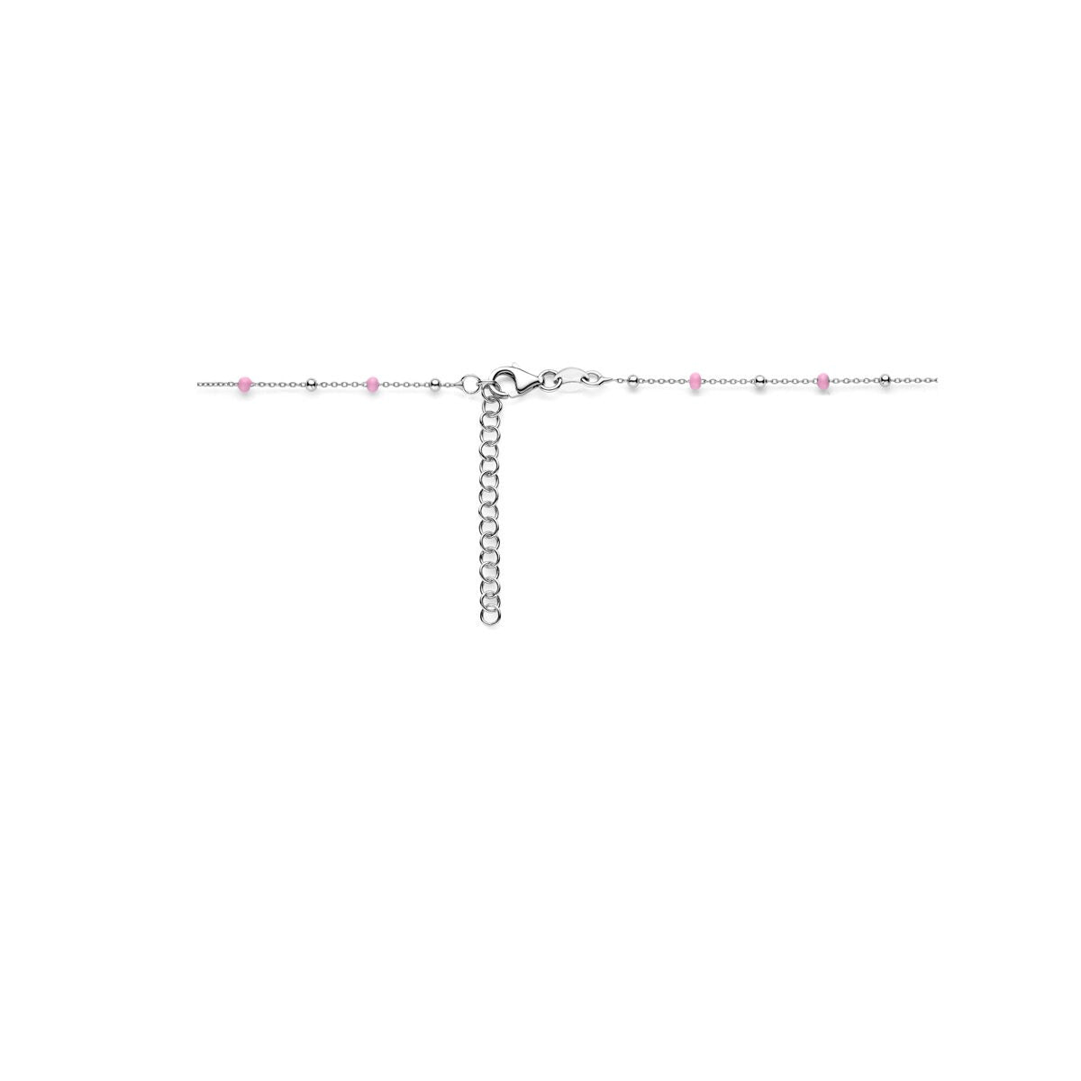 Collana in argento con cuoricino – Collier rodiato per bambini 36 + 4 cm