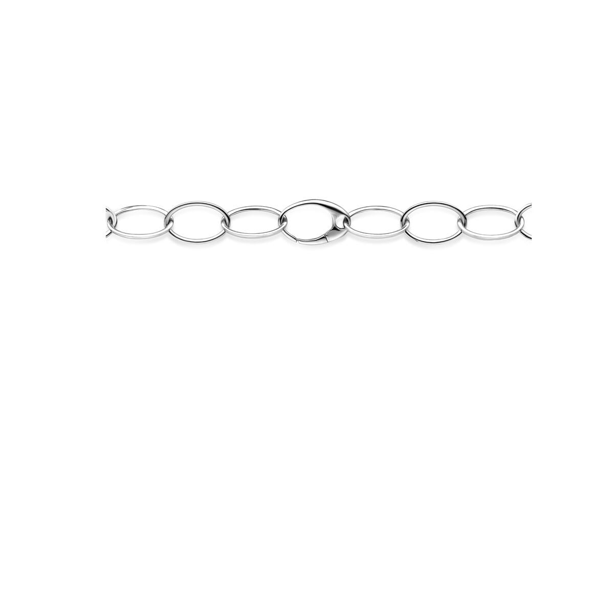 Bracciale da donna in argento rodiato con maglia ad ancora - 16 mm 45 cm