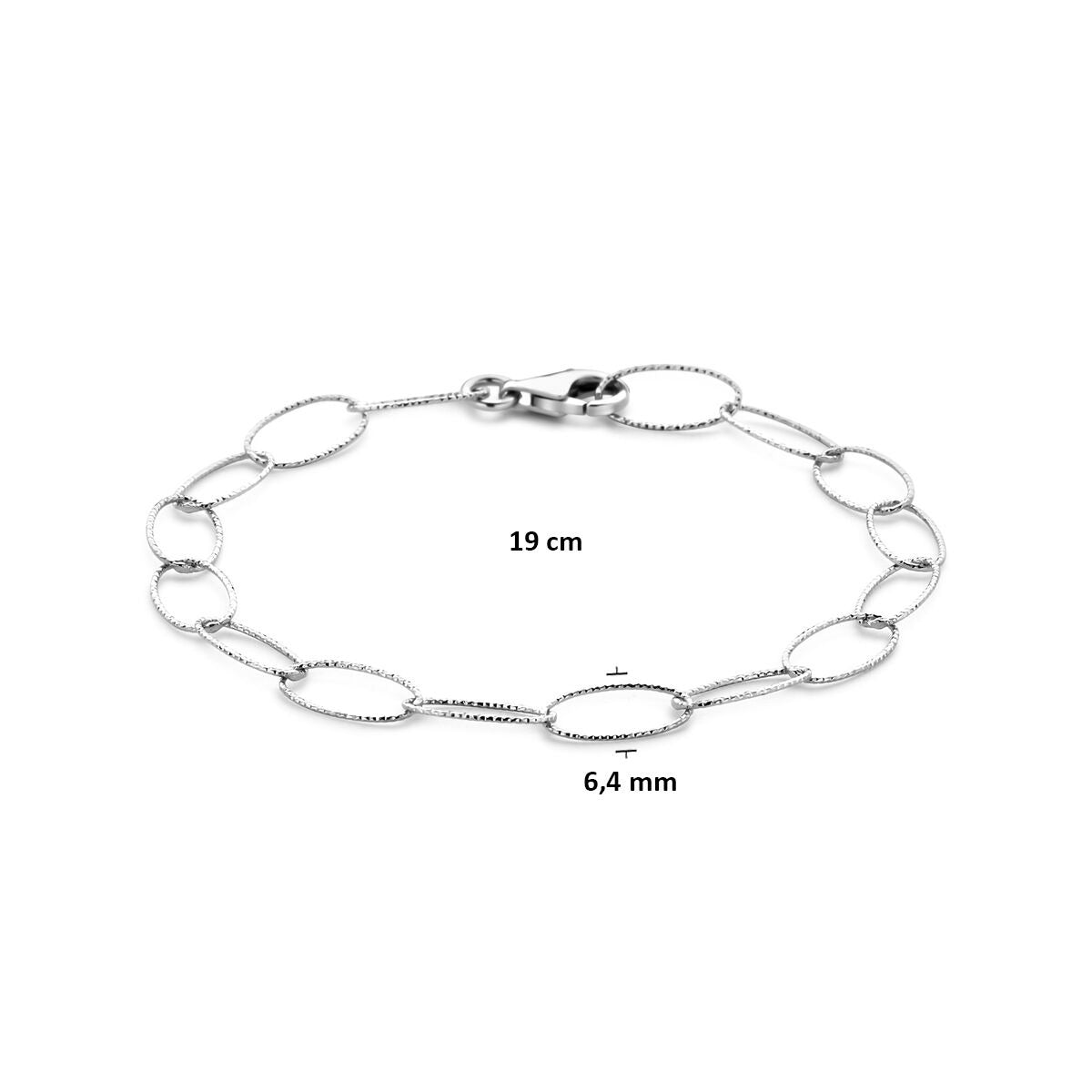 Bracciale da donna in argento – maglia ancora rodiata 6,4 mm 19 cm