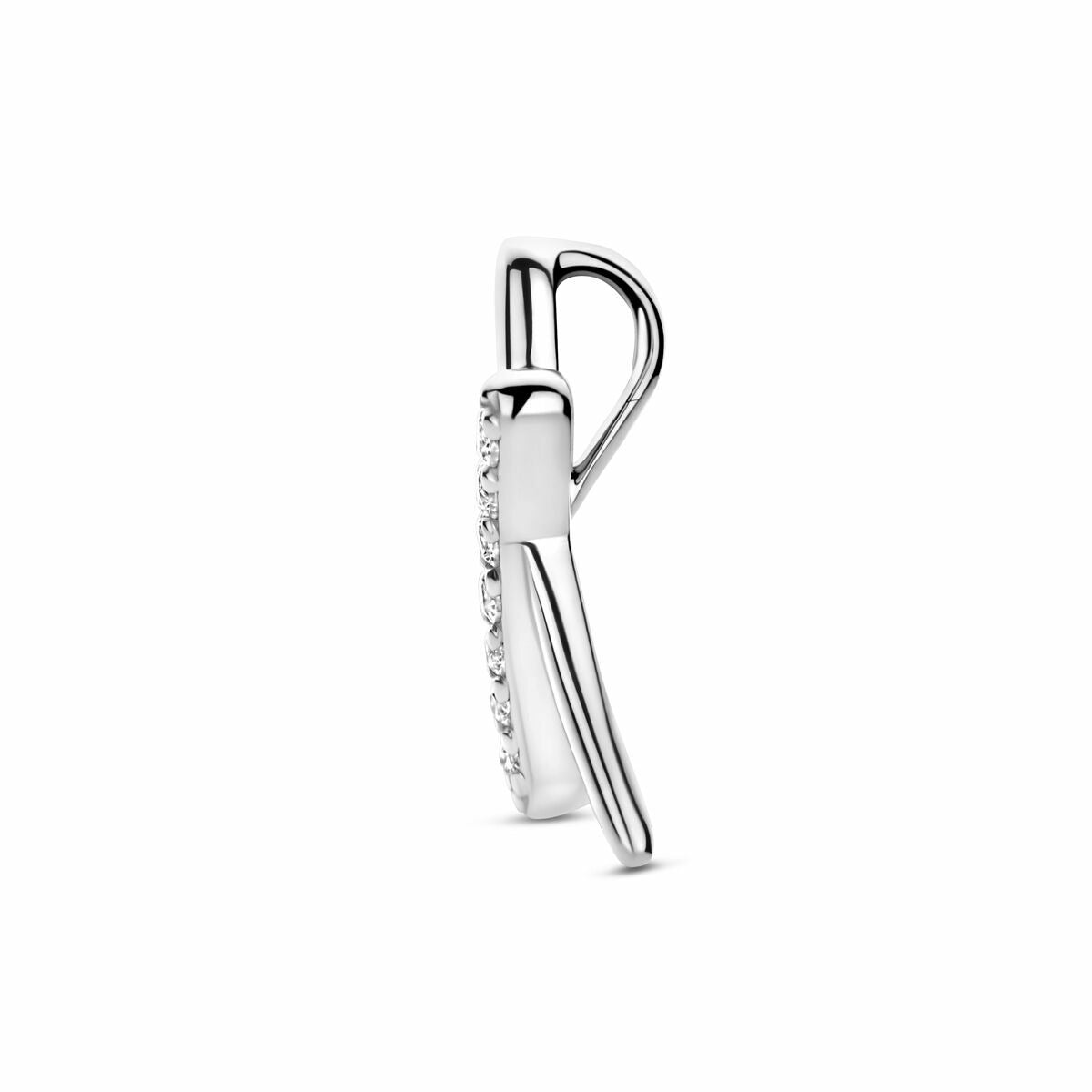 Ciondolo da donna in argento con zirconi – montatura pavé 15 mm