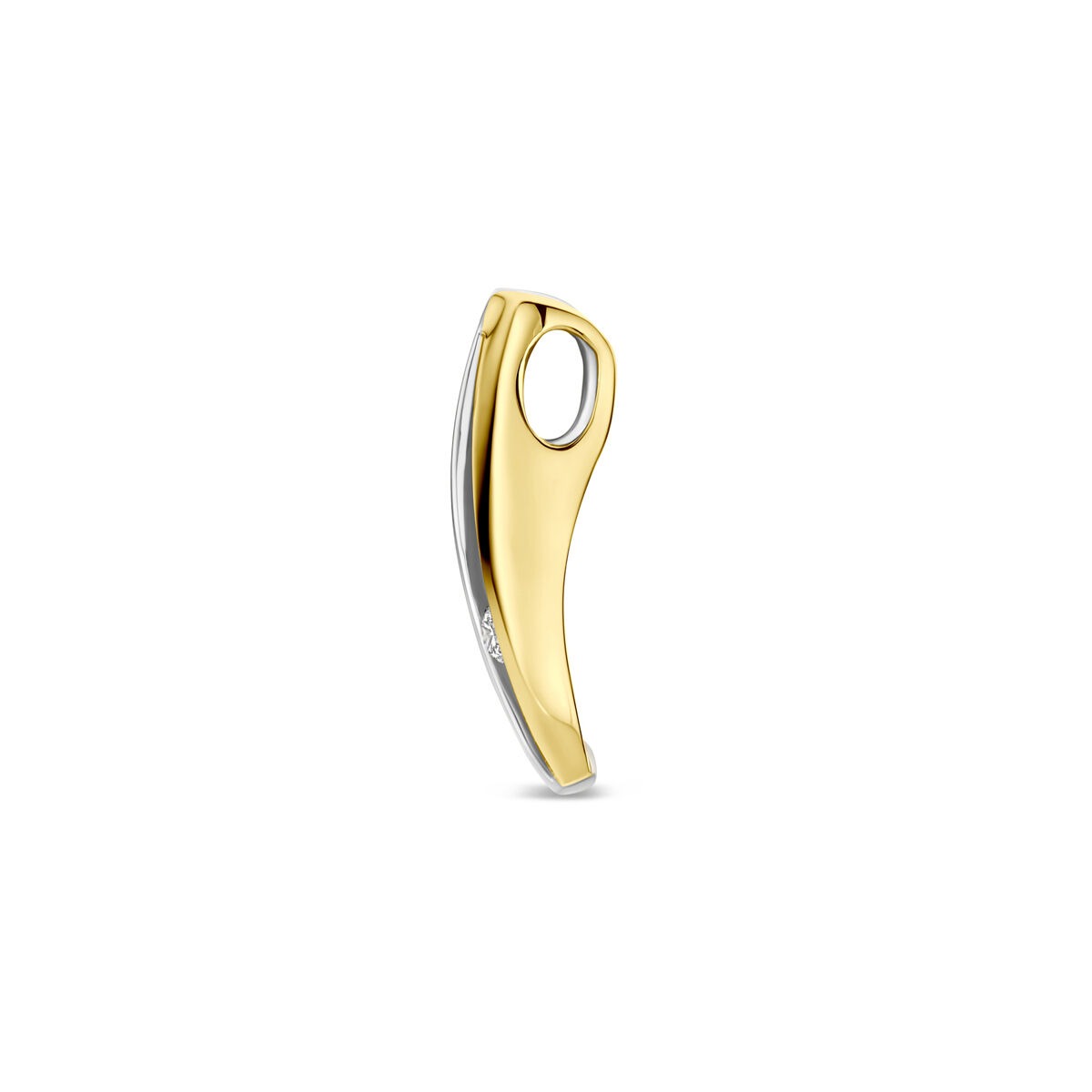 ciondolo diamante lab grown 0.04ct f vs 18 mm 14K oro bicolore giallo/bianco
