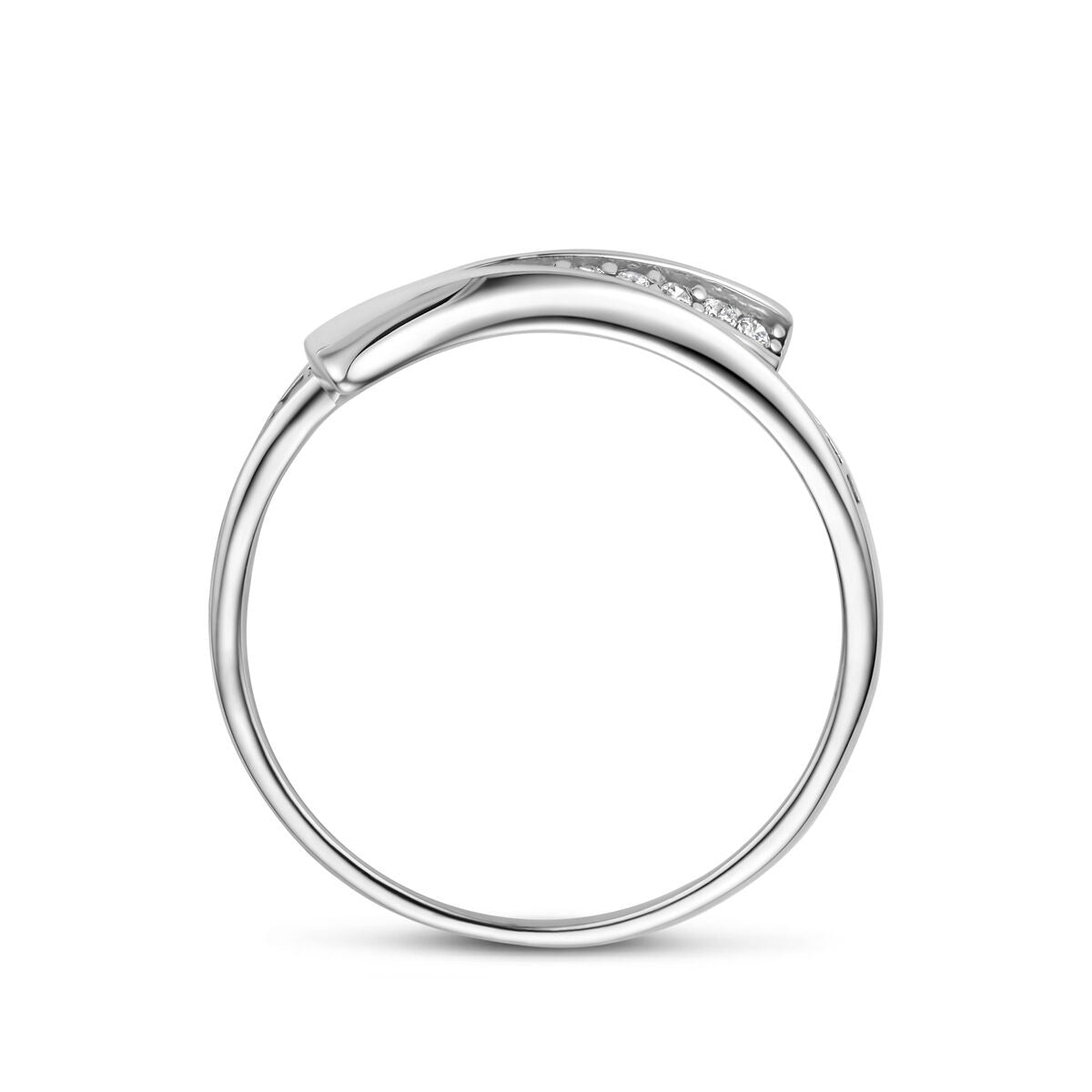 Anello in argento 925 rodiato con zirconia