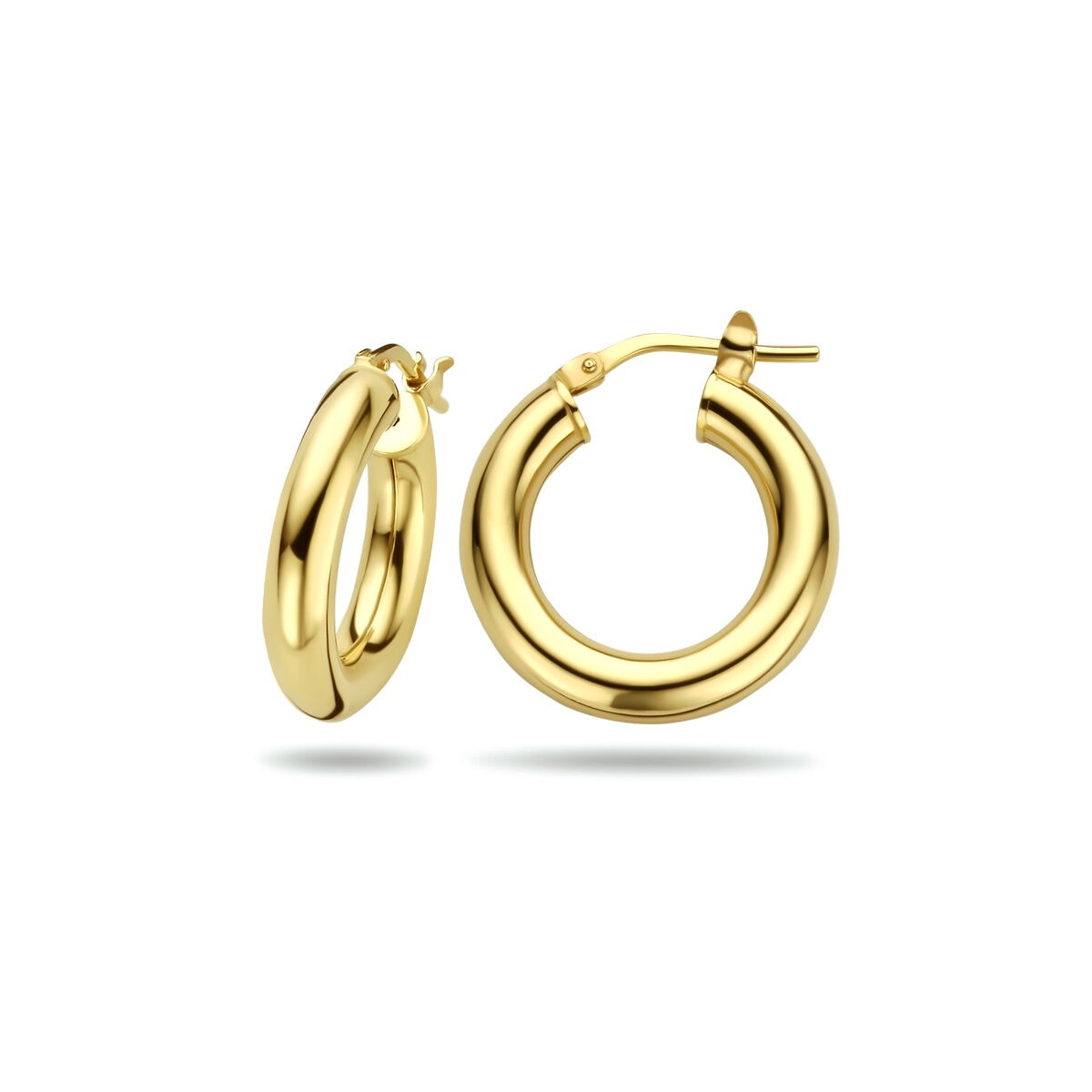 Orecchini a cerchio in argento dorato color oro 4mm