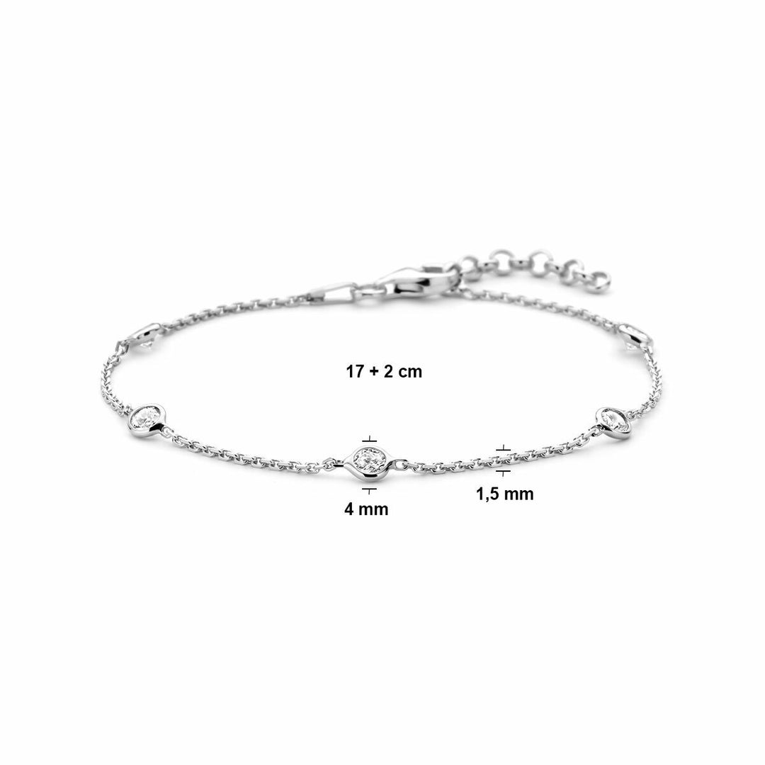 Zilveren anker armband met zirkonia – gerhodineerd 925 zilver