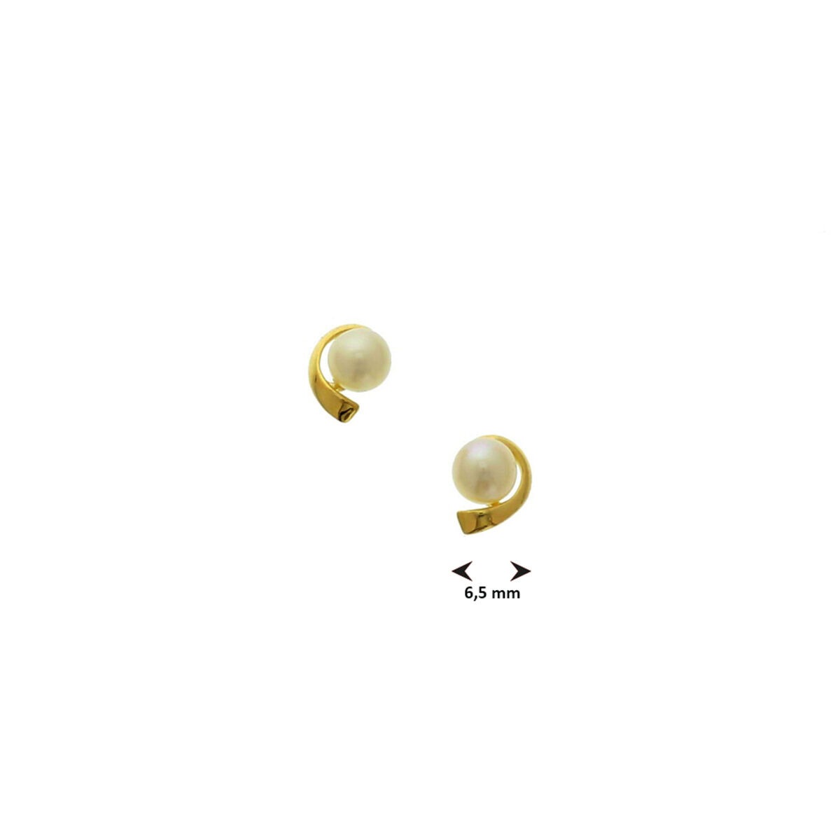 Orecchini a bottone in oro con perla d'acqua dolce – 14k