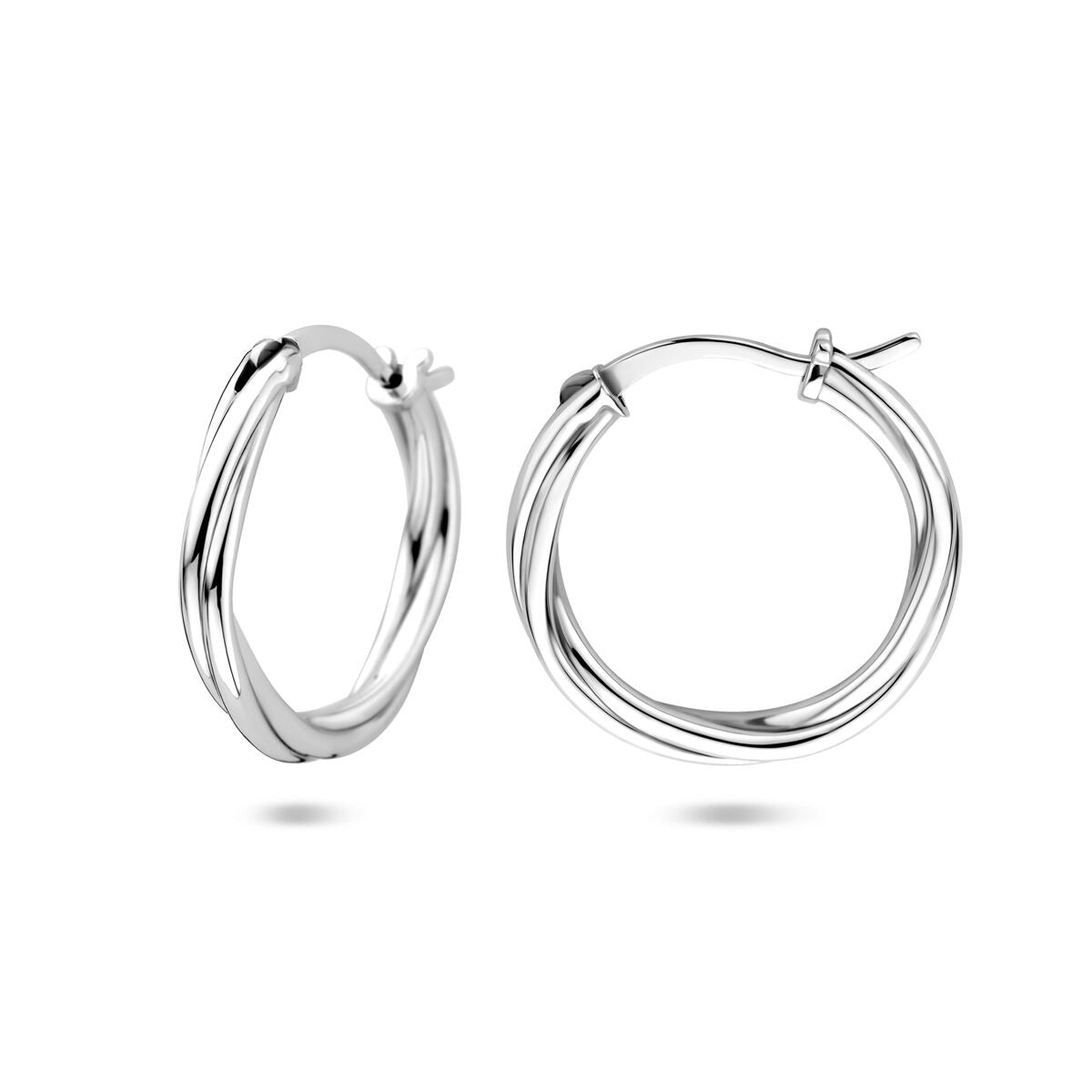 Creole in argento ritorte – argento 925 rodiato 19 mm