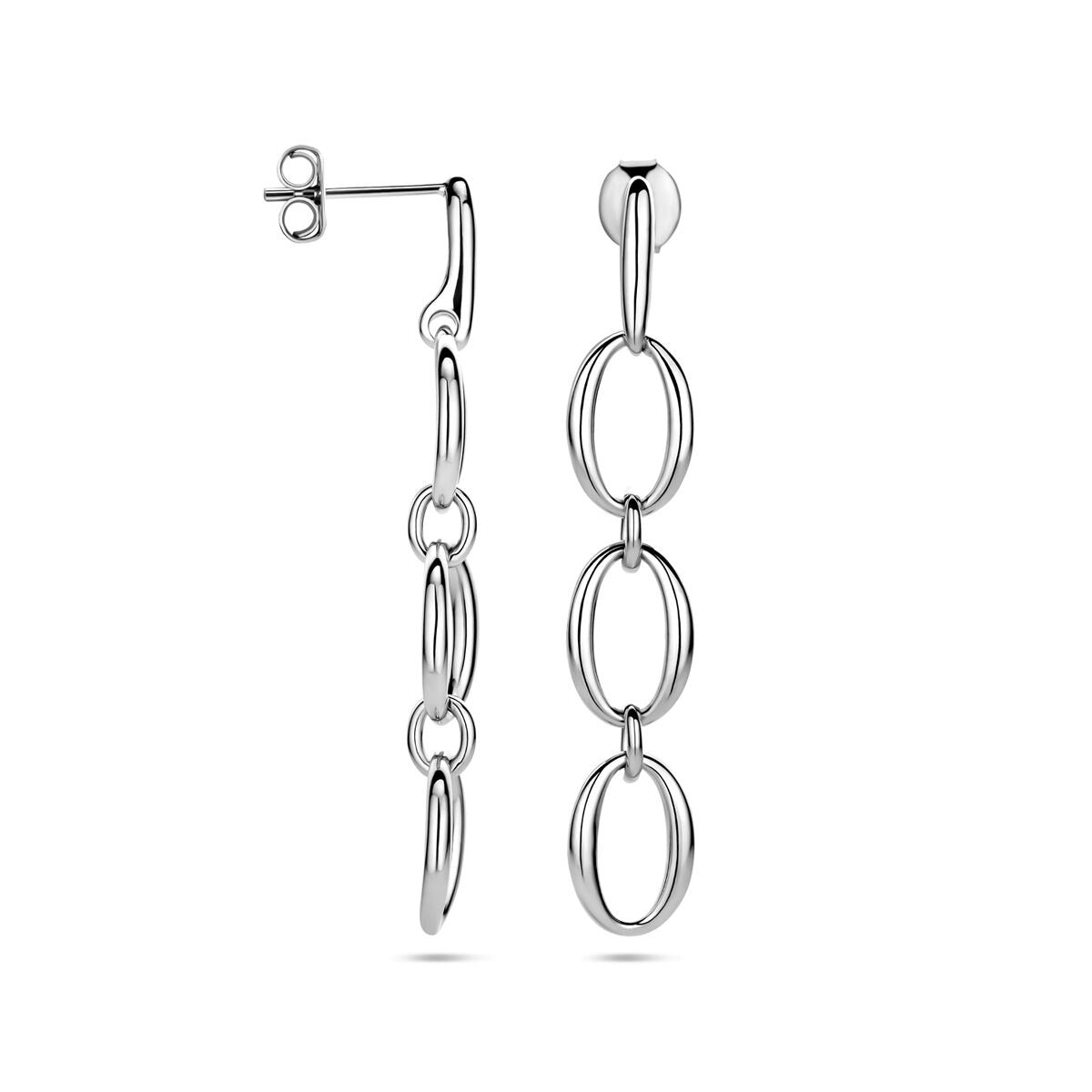 Orecchini pendenti in argento rodiato 45mm