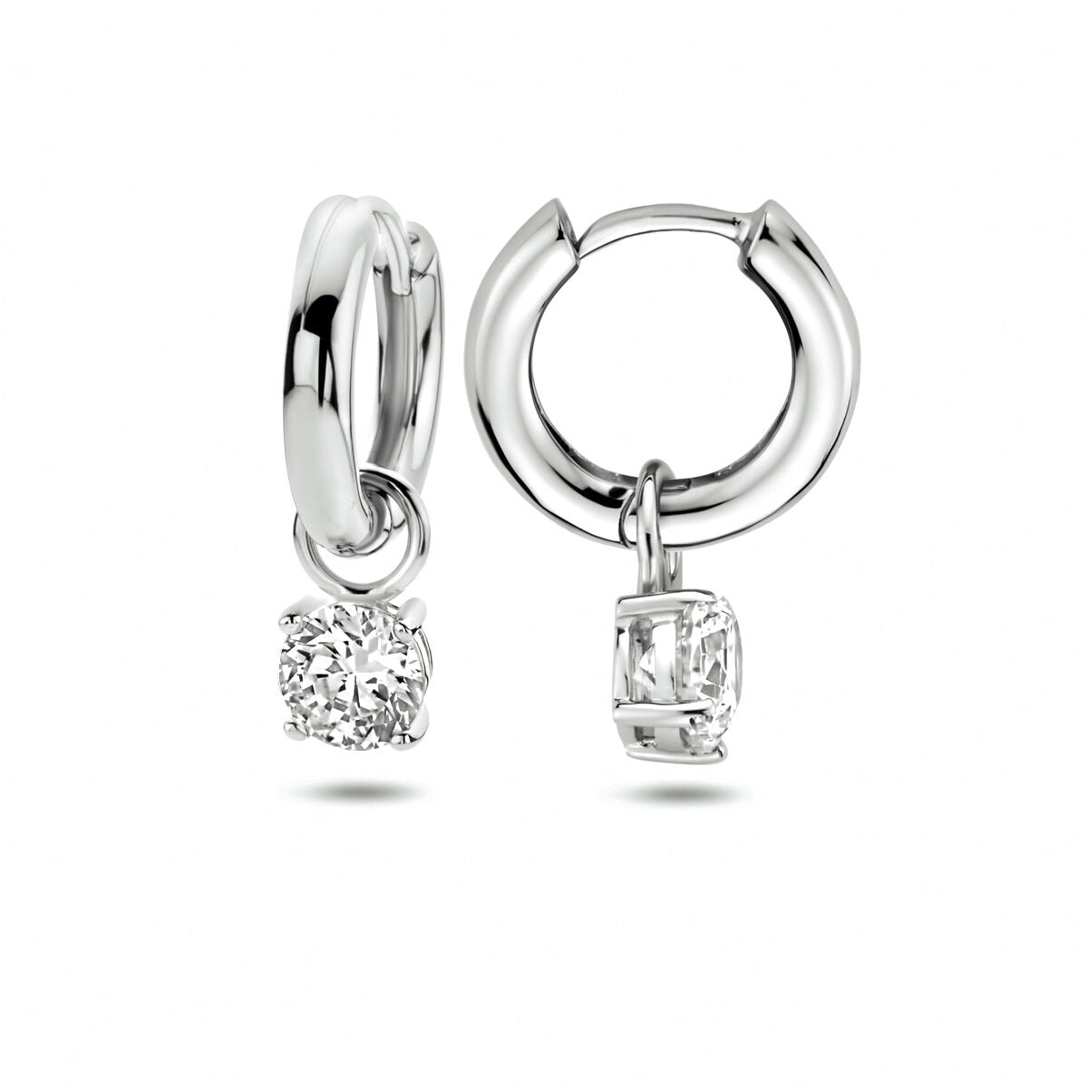 Orecchini a farfalla in argento con ciondolo di zirconia – argento 925 rodiato