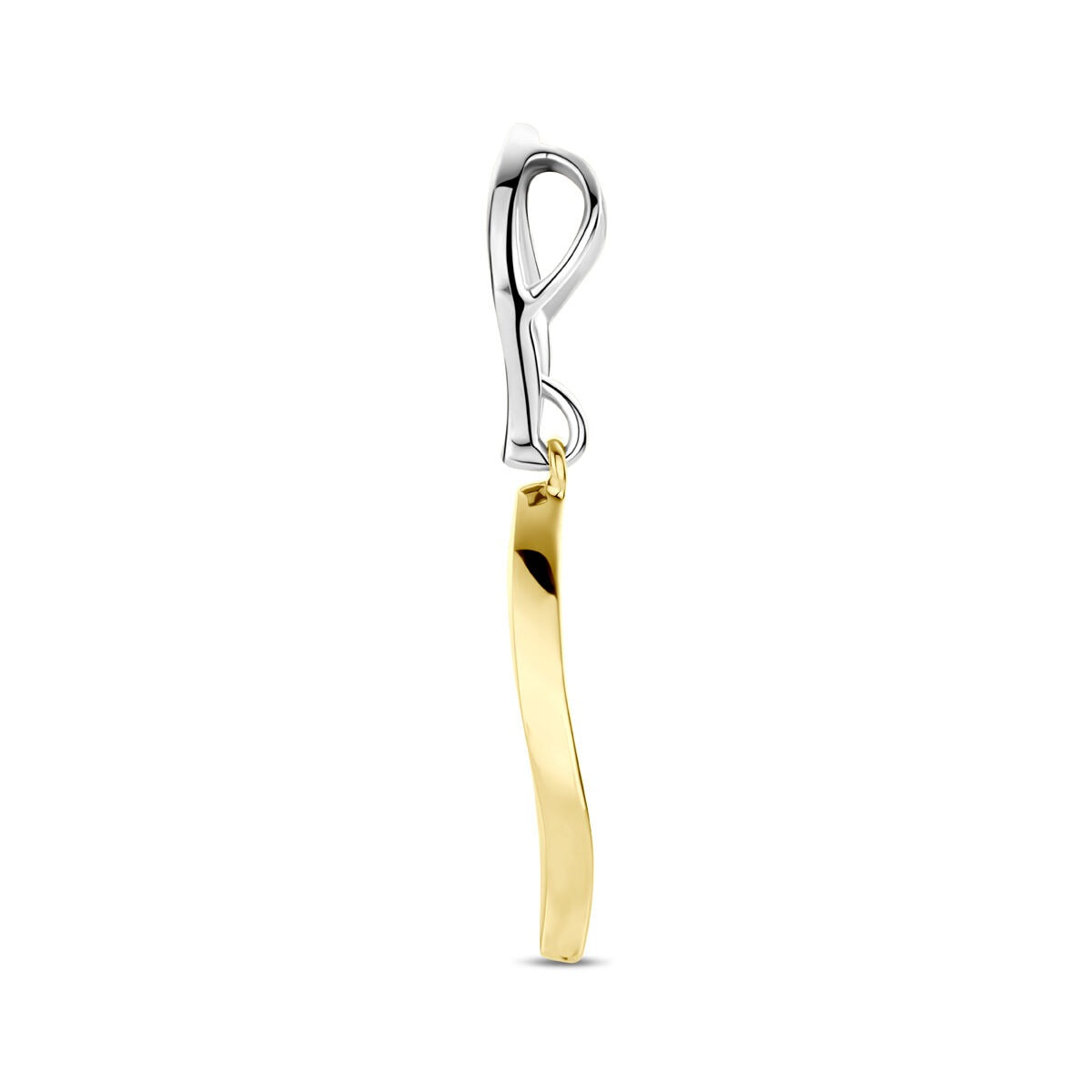 ciondolo lucido/opaco diamante 0.09ct h si 31 mm 14K oro bicolore giallo/bianco