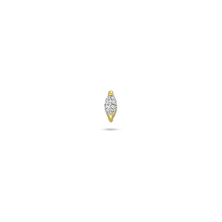 Verguld 925 zilveren flat back piercing met zirkonia